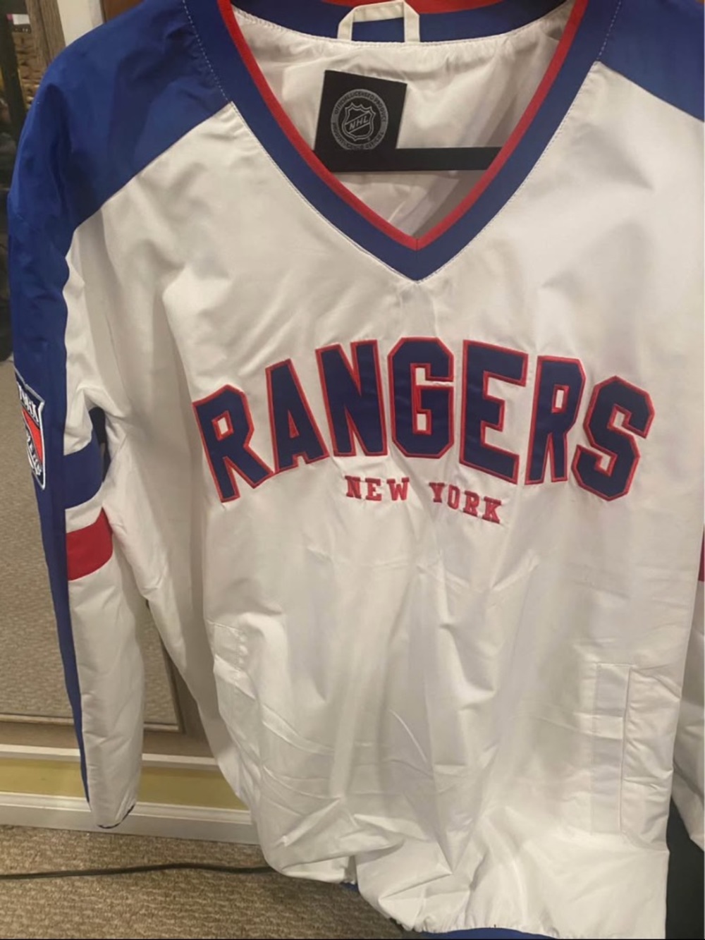 NHL New York Rangers Pullover - White, Blue & Red Trim